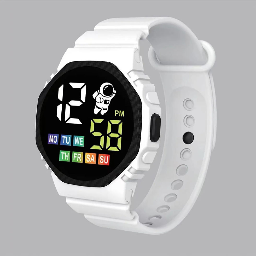 Thumbnail: LED Simple Children's Electronic Waterproof Watch Cute Astronaut Pattern Solid 