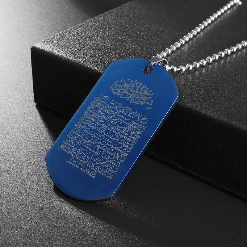 Thumbnail: Hip Hop Military Style Stainless Steel Dog Tag Pendant Necklace for Men Women G