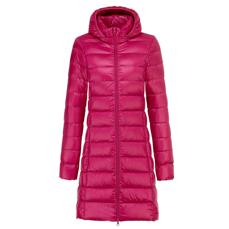 Miniatura: 2023 Women Autumn Winter Ultralight Thin Packable Down Long Jacket  Female Hat 