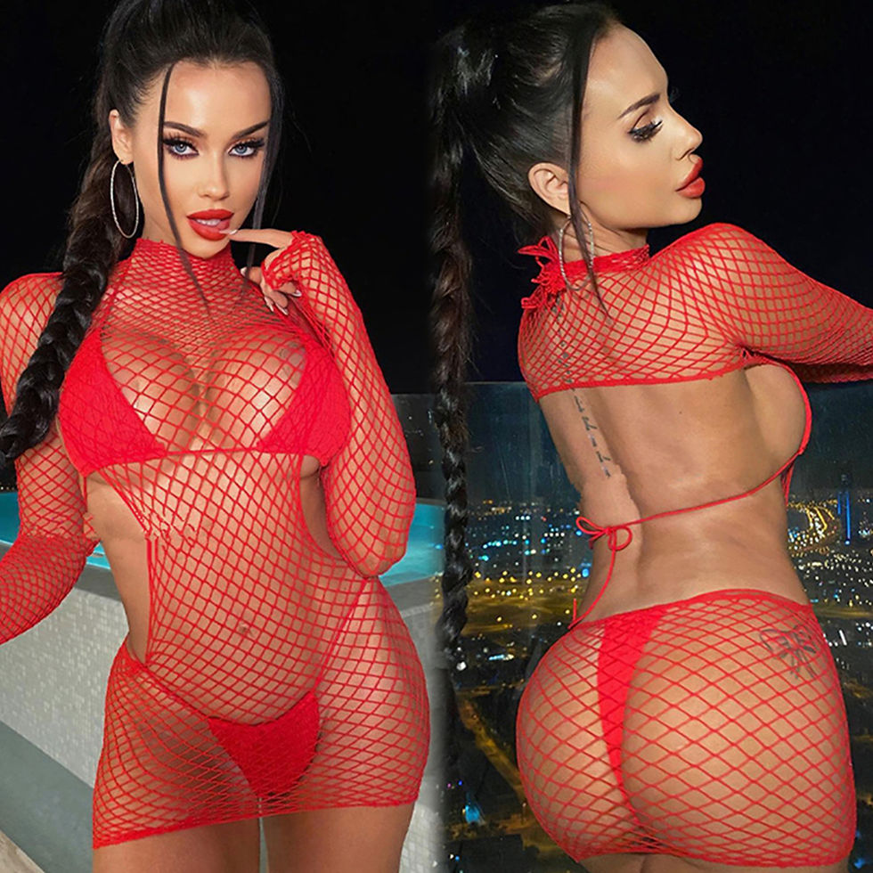 Thumbnail: Sexy Off Shoulder Dresses Women's Transparent Wrap Hip Dresses Mesh Shiny Minis