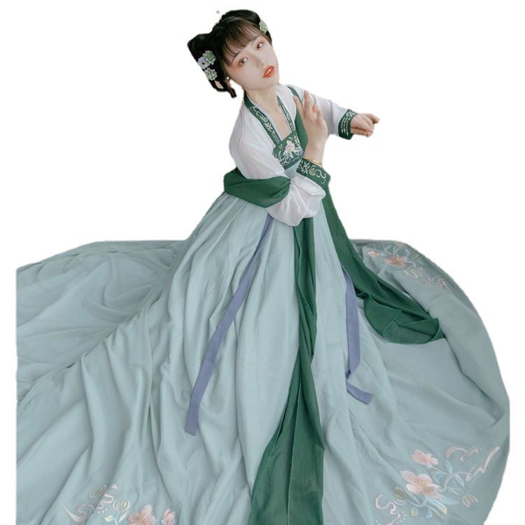 One-piece Embroidery Placket Chest-high Dress