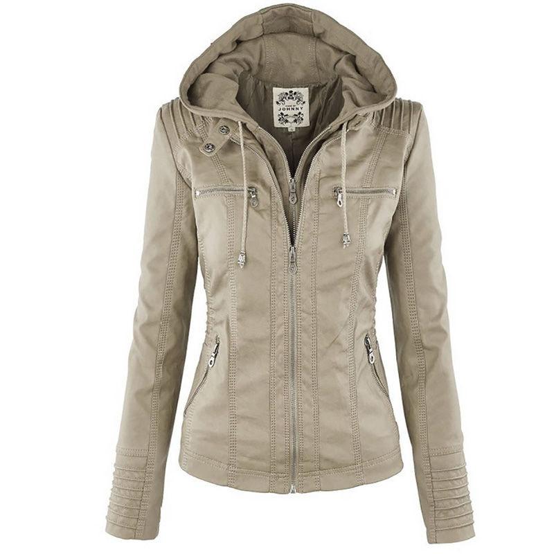 Thumbnail: Winter Faux Leather Jacket Women Casual Basic Coats 2022 Ladies Basic Jackets W
