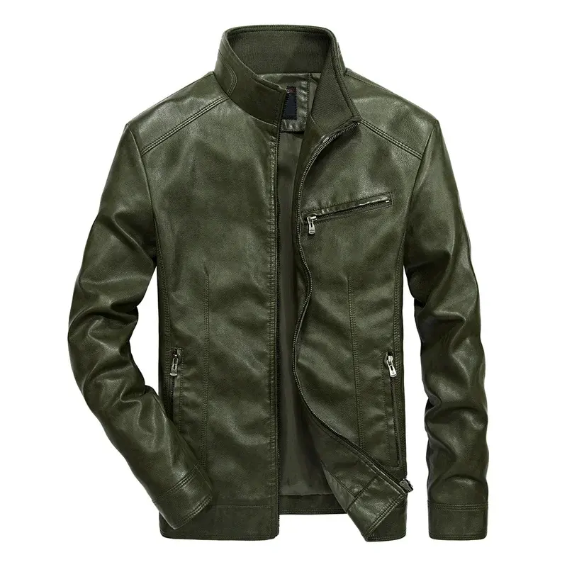 PU Leather Flight Jacket Black Brown Pilot Coats for Men Bomber Jacket Business