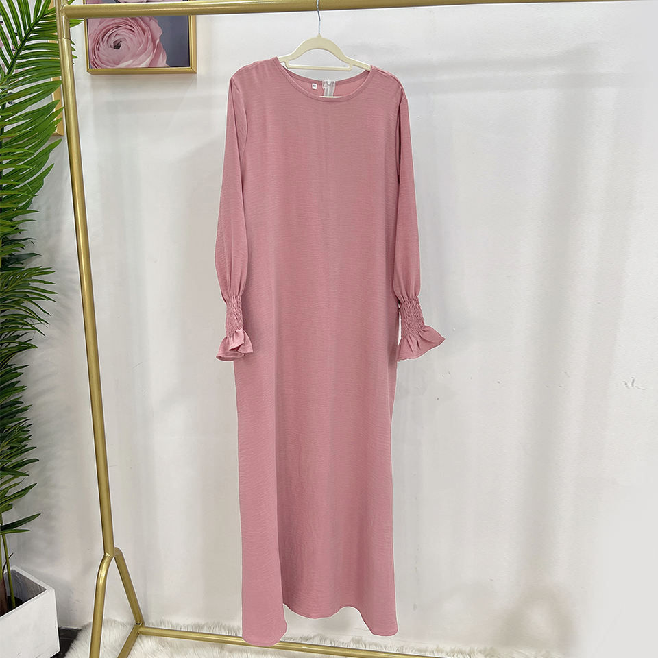 Thumbnail: Prayer Dress Solid Color Jazz Crepe Dubai Turkish Muslim Abaya Loose Islamic Cl