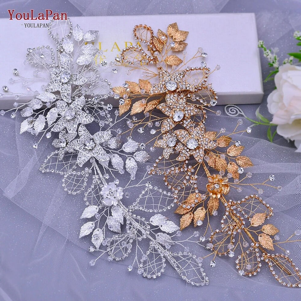 Miniatura: TOPQUEEN Alloy Flower Wedding Headpiece Wedding Hair Band Crystal Headpieces fo