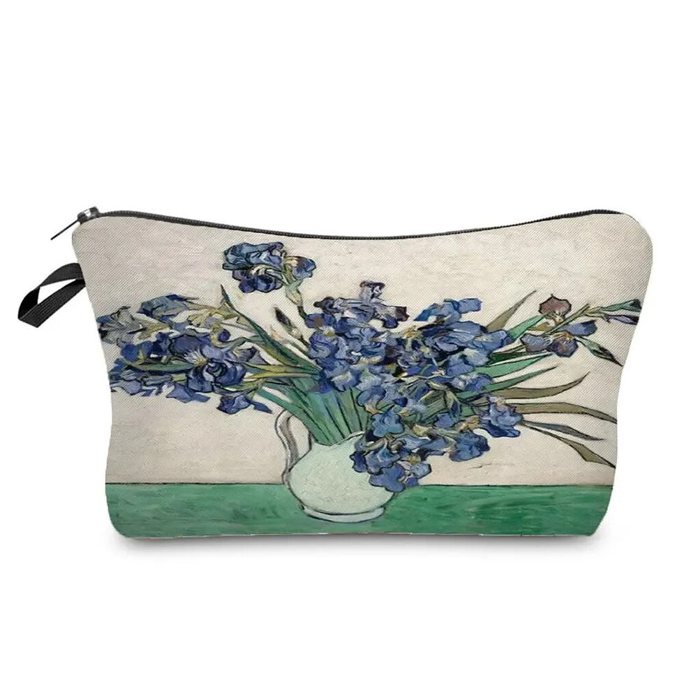 Miniatyrbilde: Makeup Bag with Van Gogh Starry Night Sunflower Oil Painting Cute Organizer Bag