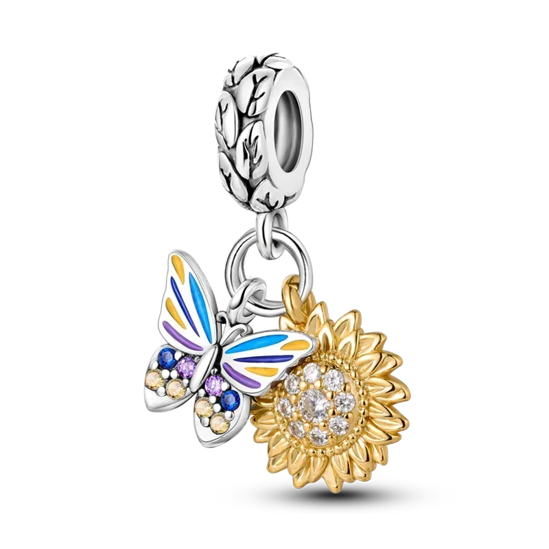 Thumbnail: 2022 New 925 Sterling SilverGreen Series Four-leaved Series Beads Charm Pendant