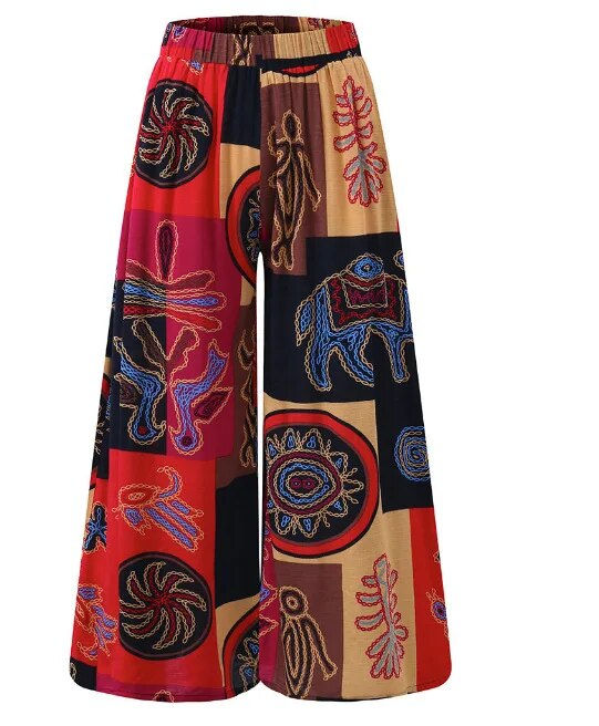 Miniatura: 2022 Ladies 5XL Wide Leg Boho Yoga Harem Pants Gypsy Hippie Thai Boho Court Wom