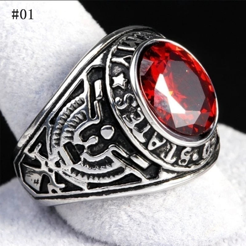 ภาพขนาดย่อ: Luxury Luxury Punk Finger Men Retro Stainless Steel Vintage Crystal Rhinestone