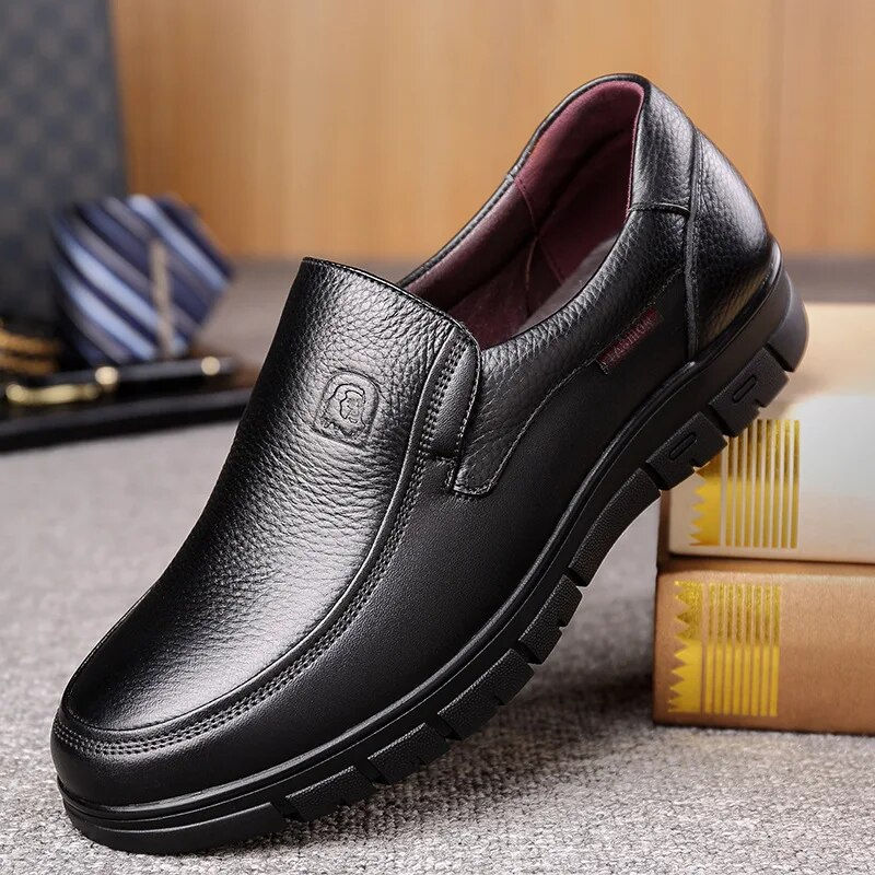 Miniatura: Genuine Leather Handmade Shoes 2023 Casual Shoes For Men Flat Platform Walking