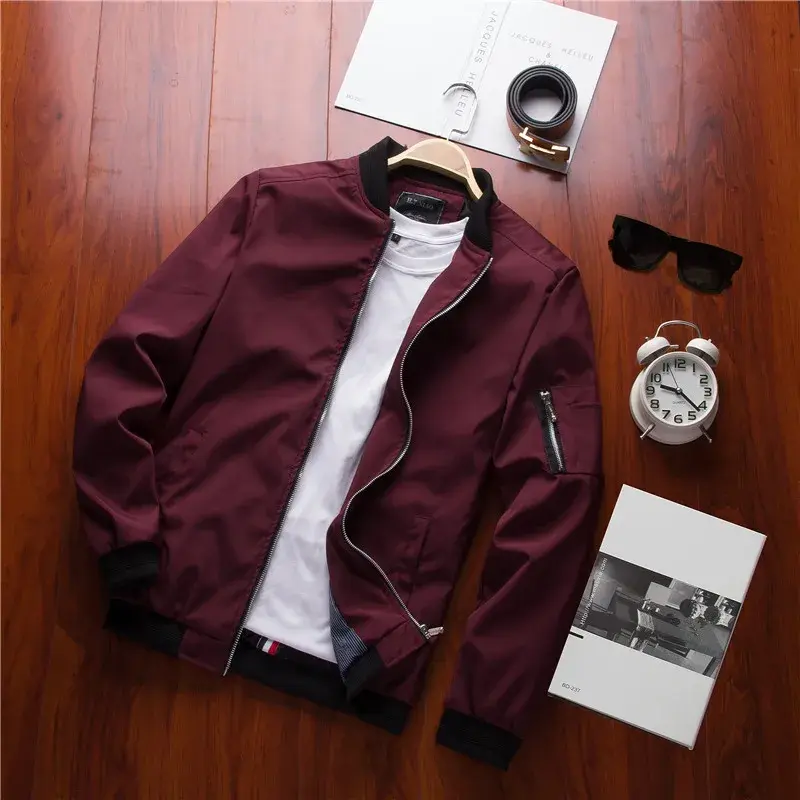 ภาพขนาดย่อ: New 2024 Jacket Men Fashion Casual Slim Mens Jacket Sportswear Bomber Jacket Me