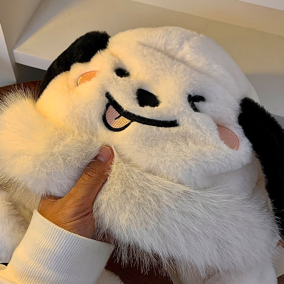 Thumbnail: Cute Dog Winter Thickened Fleece Hat Scarf Gloves Integrated