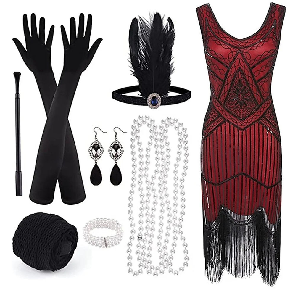 Miniatura: Retro 20s 1920s Flapper Dress Outfits Flapper Headband The Great Gatsby Women's