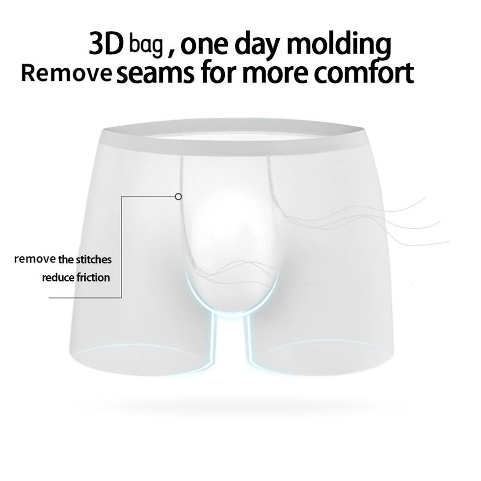 ภาพขนาดย่อ: 1pc Mens Boxers Shorts Ice Silk Men Panties Seamless Sexy Underwear Man Underpa