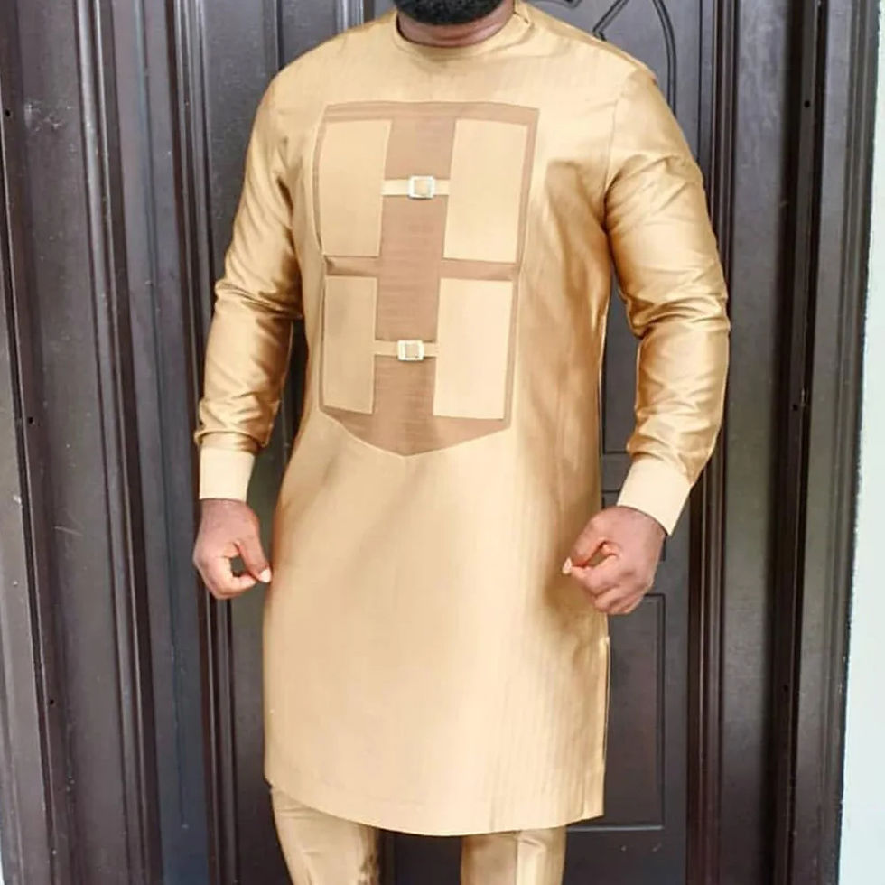 ภาพขนาดย่อ: 2023 African Men Dashiki Long Sleeve 2 Piece Set Traditional Outfit Africa Clot