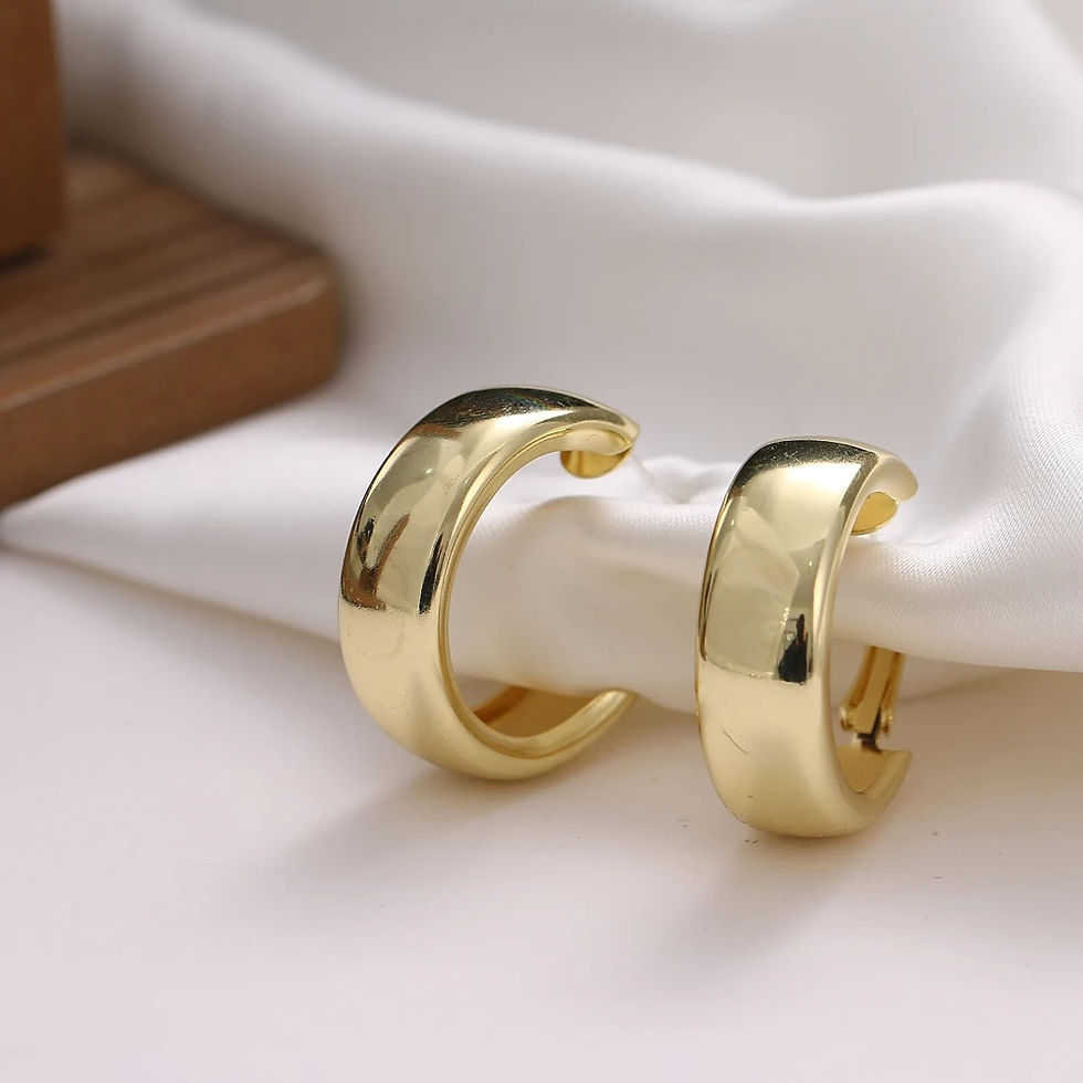 Thumbnail: IPARAM Fashion Exaggerated Gold Color Metal Pearl Earrings for Women Geometric 