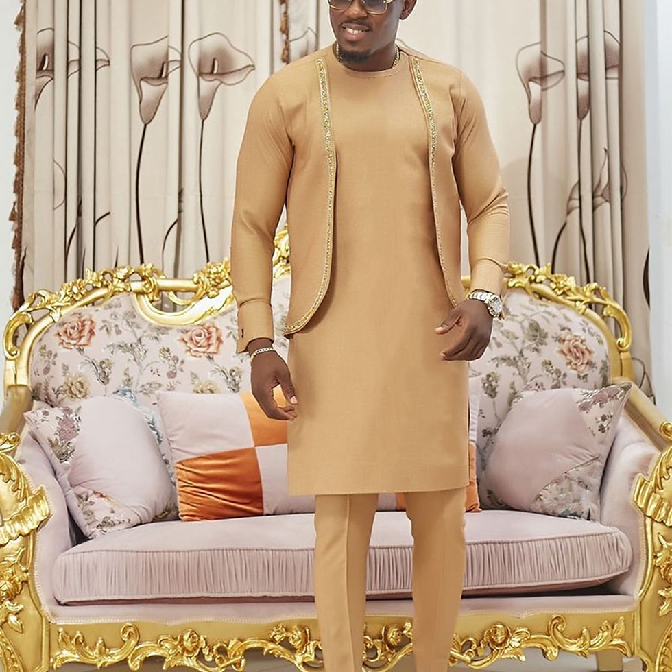 ภาพขนาดย่อ: 2024 New African Traditional Men's Set Elegant and Fashionable Men's Suit Casua
