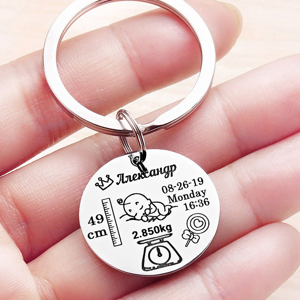 Sīktēls: Personalized Baby Keychain Name Date Of Birth Weight Height For Newborn Commemo