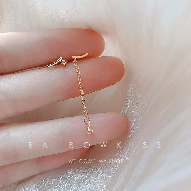 Thumbnail: 925 Silver Needle Zircon Earrings Hypoallergenic Fashion Ear Studs Female Penda