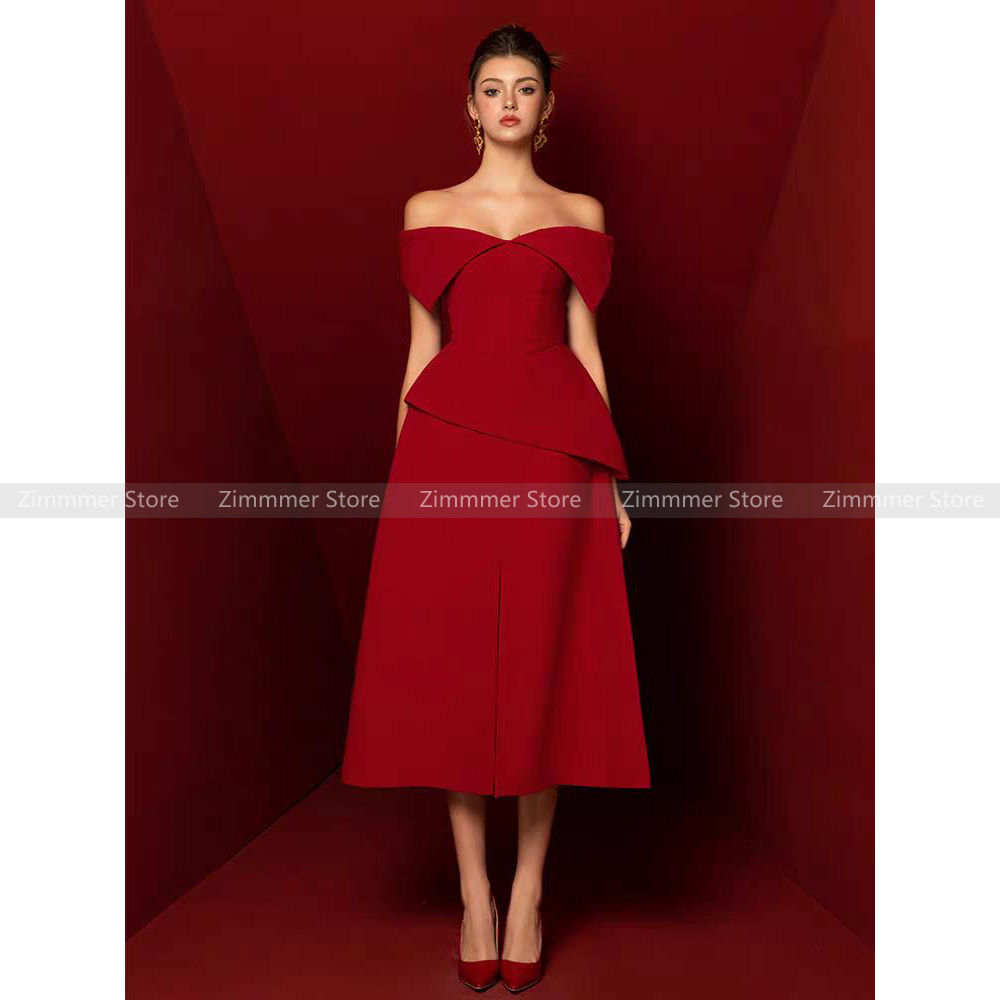 Vietnam niche 24 years new senior sense of A-line solid color elegant temperame