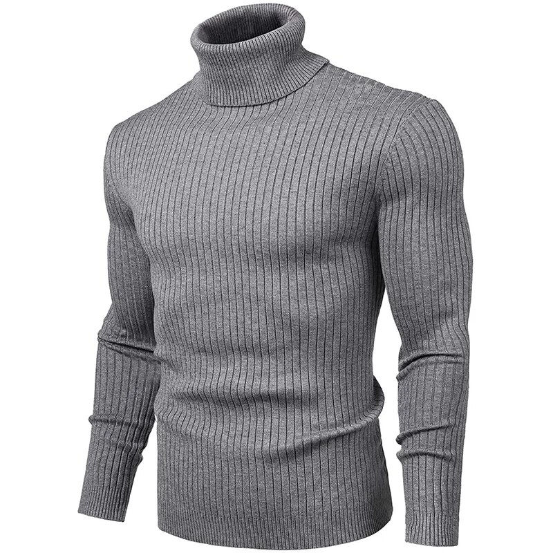 Thumbnail: Men's Turtleneck Sweater Autumn Winter Men's Knitting Pullovers Rollneck Knitte
