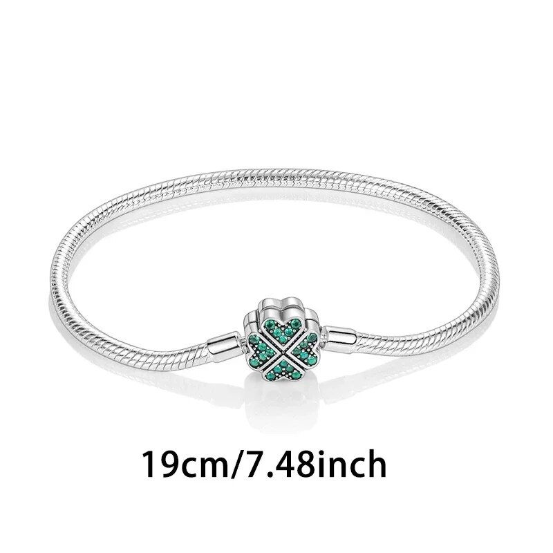 Thumbnail: 2022 New 925 Sterling SilverGreen Series Four-leaved Series Beads Charm Pendant