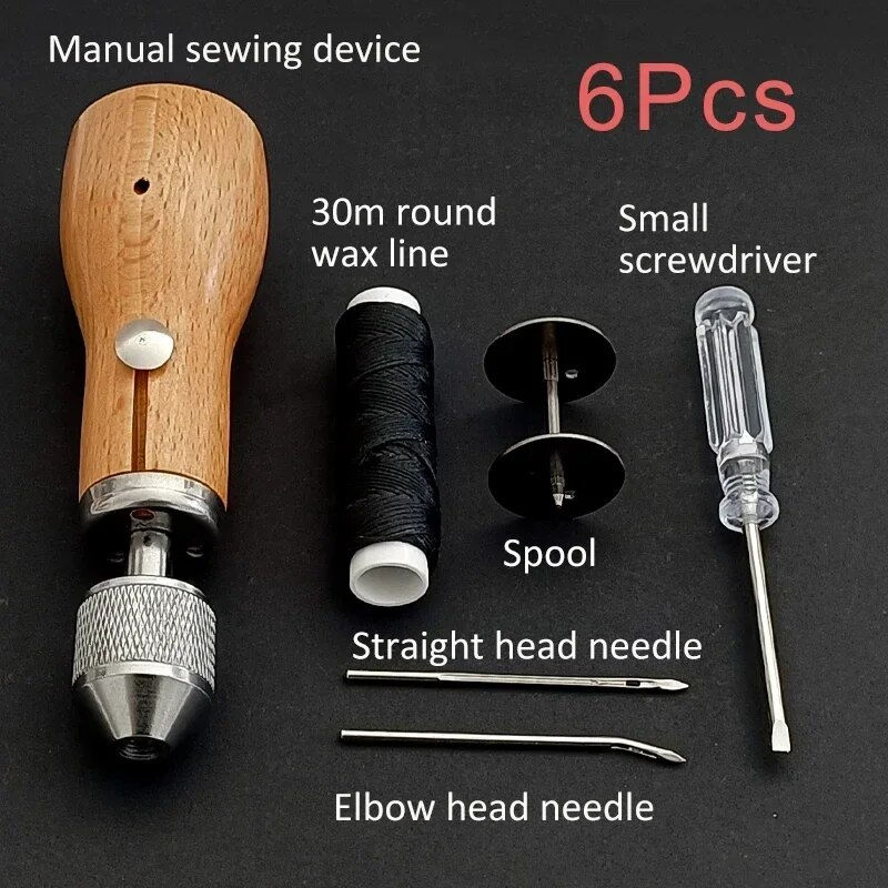 Thumbnail: Leather Sewing Awl Kit Hand Stitcher Set Lock Stitching Hand Stitcher Sewing Ne