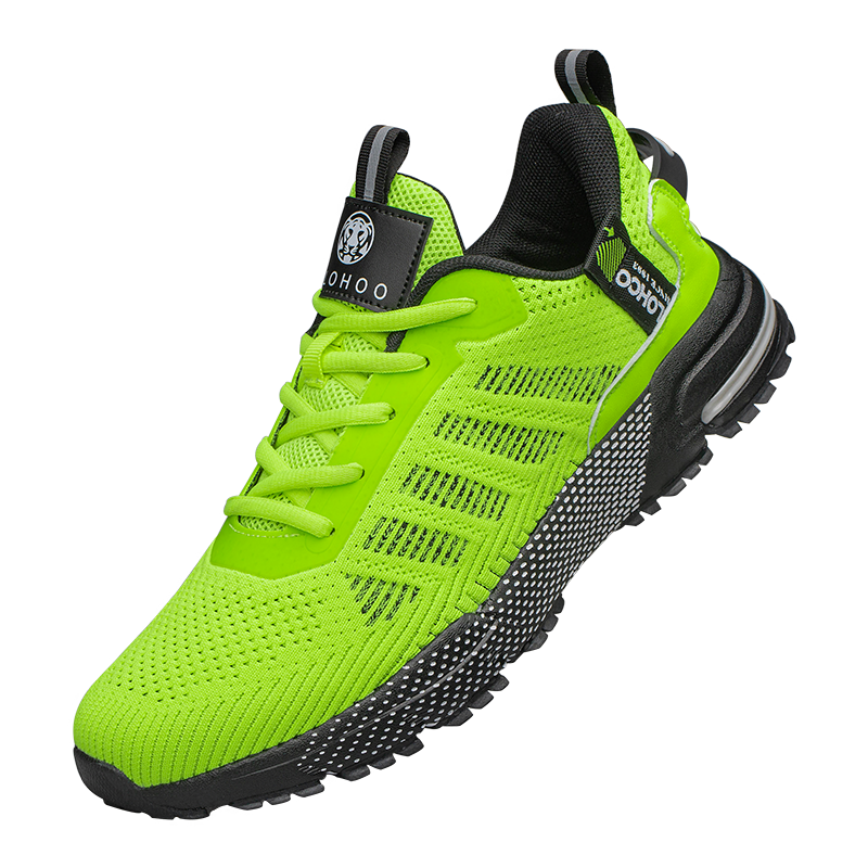 Miniaturebillede: CLOHOO Men's Trendy Knitted Breathable Lightweight Comfy Sneakers For Running J