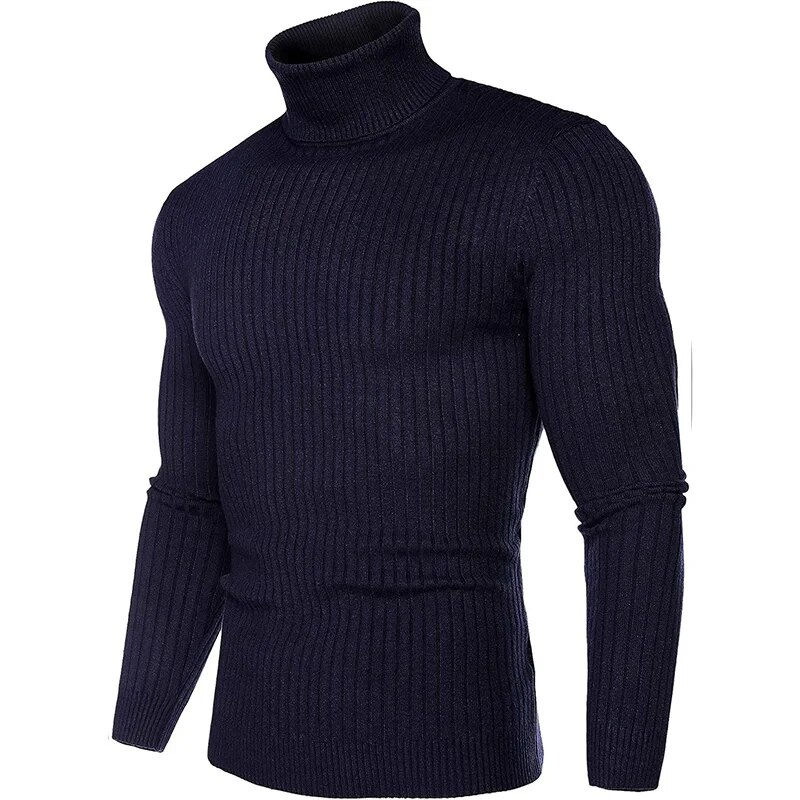 Thumbnail: Men's Turtleneck Sweater Autumn Winter Men's Knitting Pullovers Rollneck Knitte