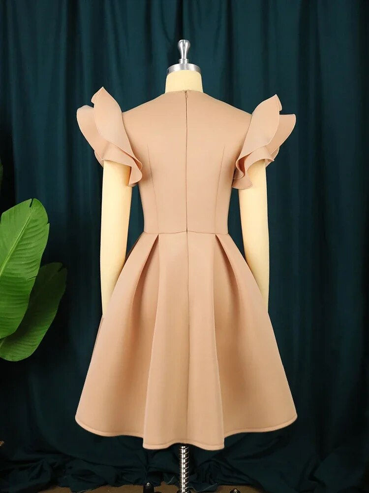 Thumbnail: AOMEI Women Short Party Dress Sweetheart Flying Sleeve Cute Girls A Line Flowy