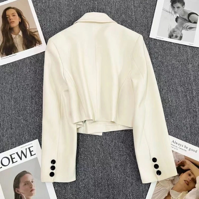 Thumbnail: Korean Fashion Cropped Blazers Jacket Women Long Sleeve Office Ladies Streetwea