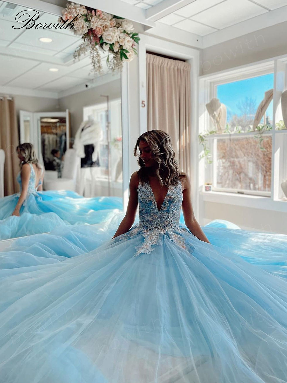 Miniatura: Bowith Formal Prom Dresses A Line Homecoming Dress for Cocktail Party Applique 