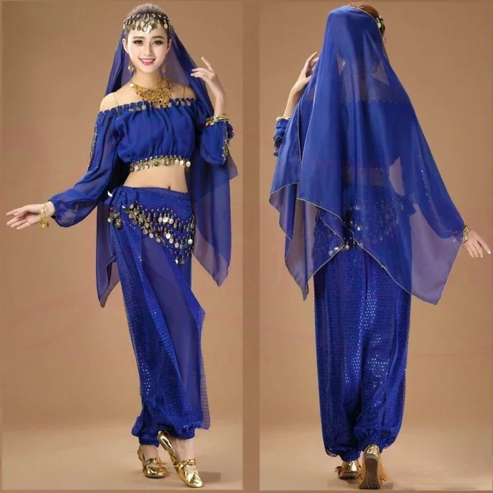 Miniatiūra: Clothing Dance Practice Clothing Belly Dance Suit New Long-sleeved  Suit Belly