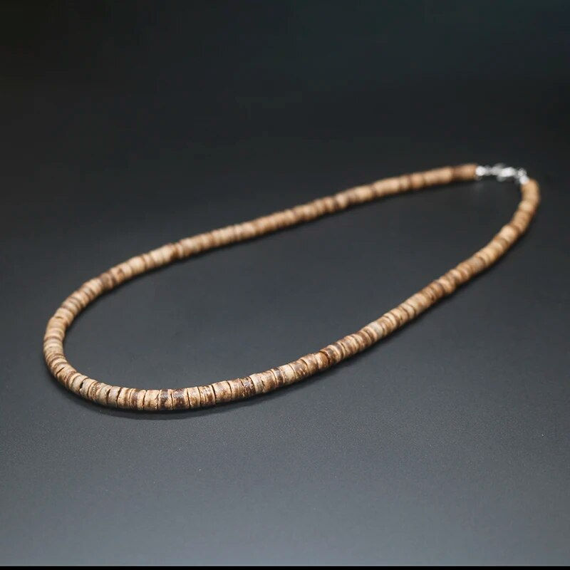 Thumbnail: 2023 Tribal Coconut Beads Necklace Men Ethnic Bohemia Puka Shell Surfer Necklac