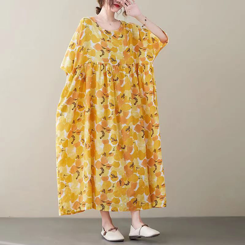 Thumbnail: Turkish Nigeria indian Embroidery Vintage boho dress linen Flax cotton clothing