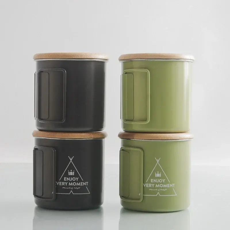Thumbnail: 330ml 304 Stainless Steel Coffee Cup Outdoor Portability Cold Water Beer Mug Li
