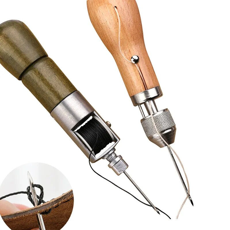 Thumbnail: DIY Leather Sewing Awl Kit Waxed Thread Hand Sewing Tools Leather Craft Edge St