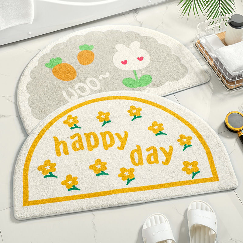 Thumbnail: Soft Floor Mats Small Fresh Text Flowers Rugs Home Entrance Carpet Bedroom Toil