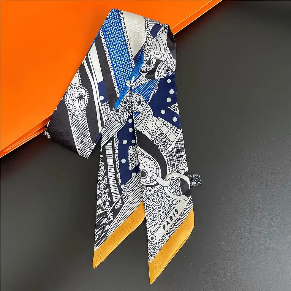 Thumbnail: 2024 Korean Fashion New Women's Twill Decorative Ribbon Small Scarf Binding Bag