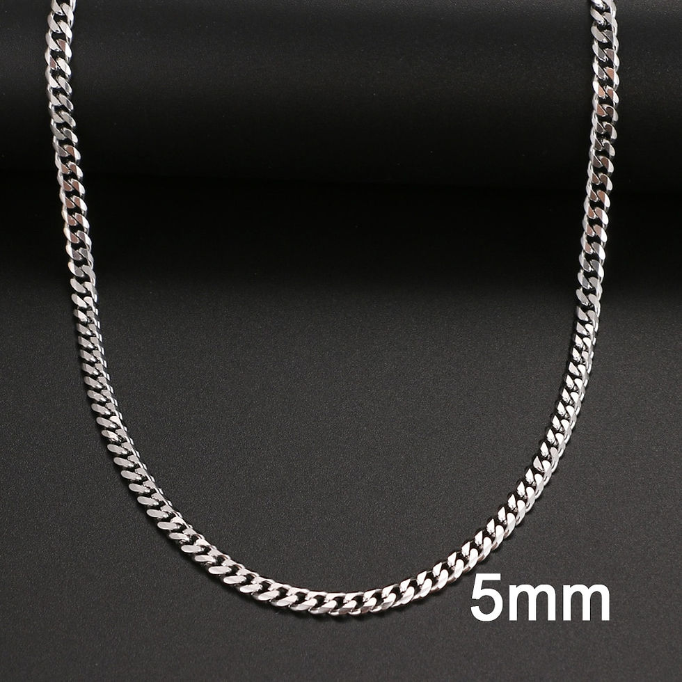 Thumbnail: Basic Punk Stainless Steel Necklace For Men Women Cuban Link Chain Chokers Mini