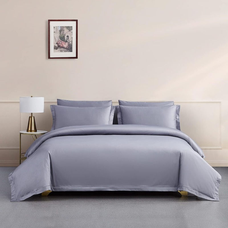 Thumbnail: Duvet Cover Set King Size , 400TC Long Staple Cotton, Sateen Weave Percale Luxe
