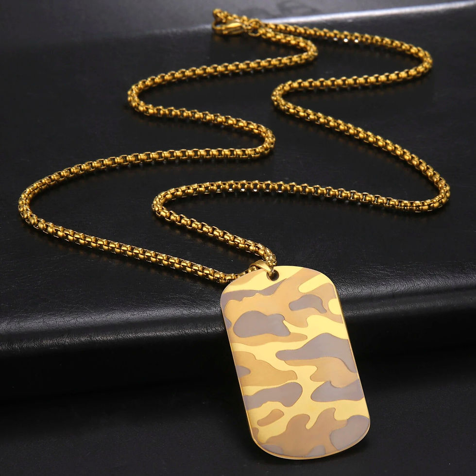 ภาพขนาดย่อ: My Shape Punk Men Camouflage Military Pendant Necklaces Soldier Army Outdoor Sp
