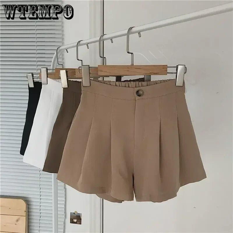 Miniature : Summer Oversized Pleated Shorts High Waisted A-line Wide Leg Pants Casual Pants