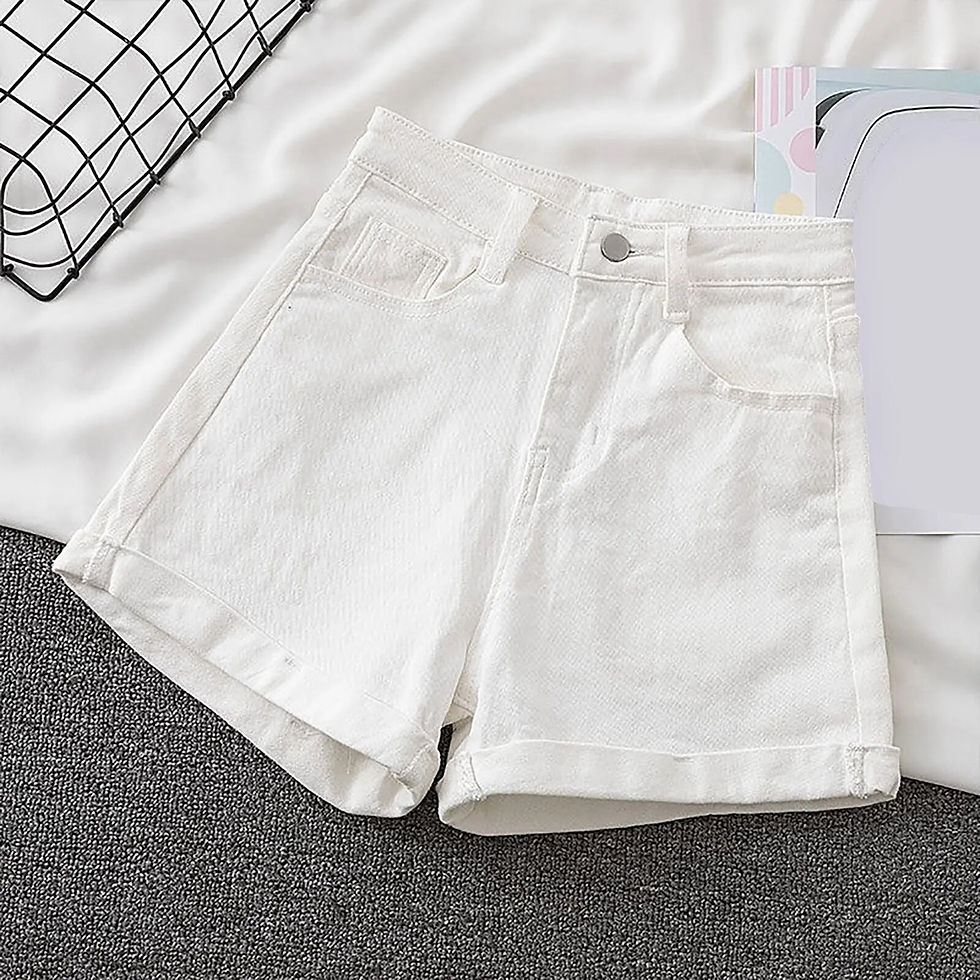 ภาพขนาดย่อ: Women Mid Waist Flare Casual Denim Shorts Mini Hot Jeans Short Pants Mujer Spri