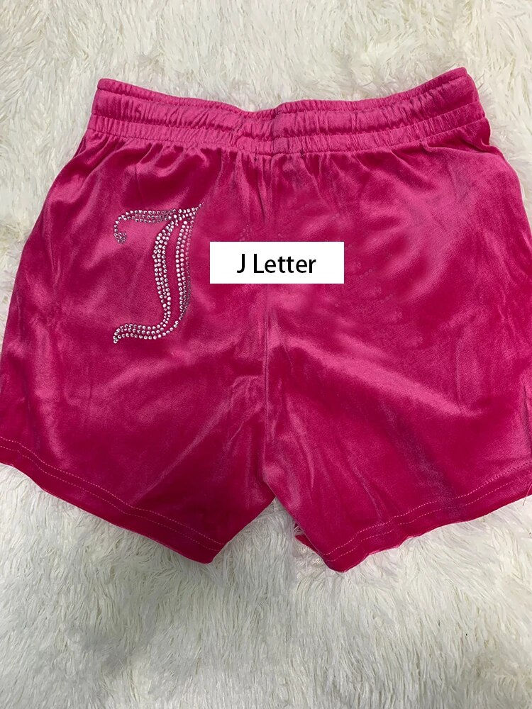 섬네일: Velour Shorts Y2k Women Clothing Biker Shorts Drawstring Sporty Short for Gym N