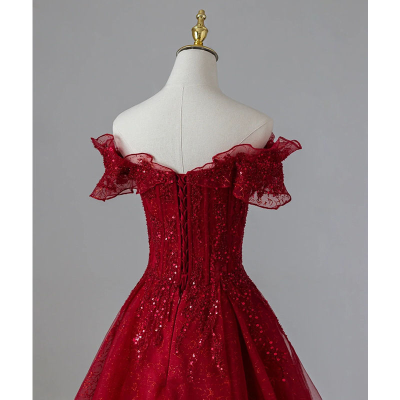 Thumbnail: Off-shoulder Red Evening Dress For Women
