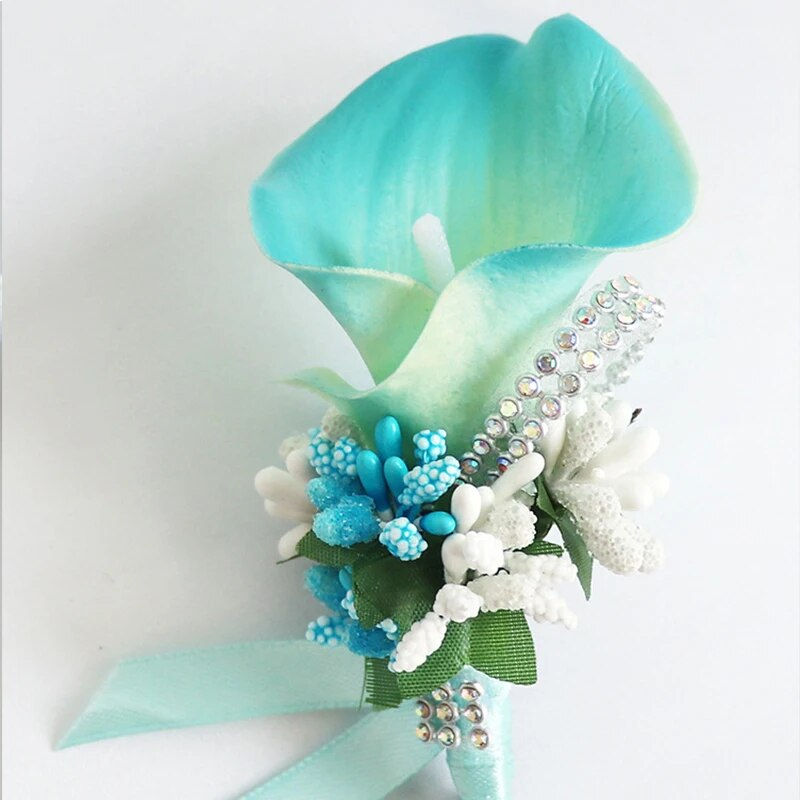 Thumbnail: Men's Corsage For Suit Fashion Wedding Party Groom Groomsman Clip-On Artificial