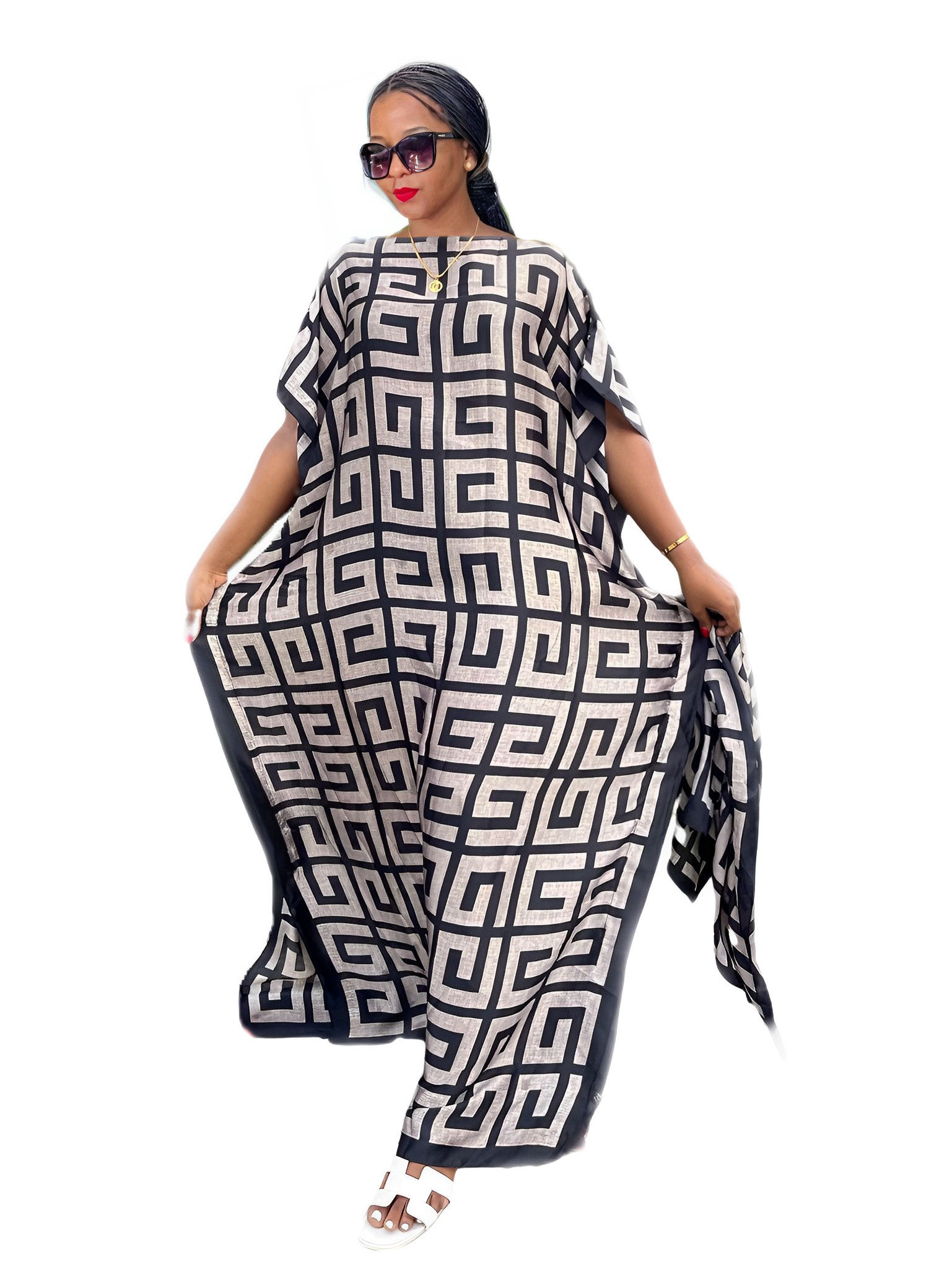 Oversize African Women Clothing Dubai Dashiki Abaya Free Size Print Design With