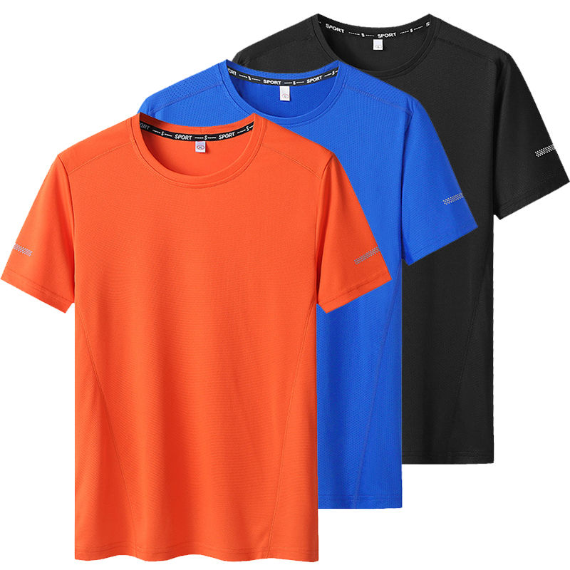 Thumbnail: 3pcs Summer Sport T-shirt for Men Plus Size 6XL/7XL Quick Dry Tees Oversized Ro