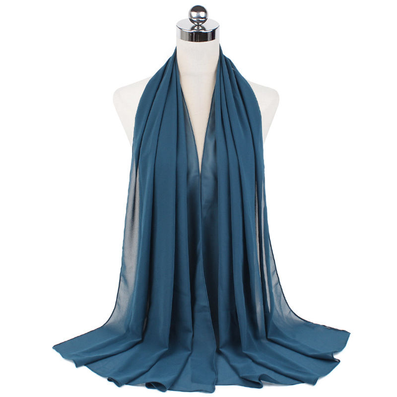 Thumbnail: 2024 Women's Elegant Modest Muslim Islamic Bubble Chiffon Scarf Ramadan Soft Li